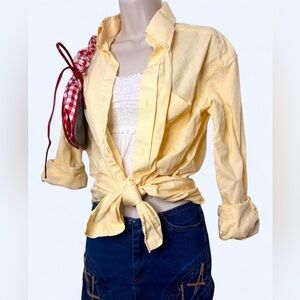 Tommy Hilfiger Butter Yellow Collared Button Down Shirt